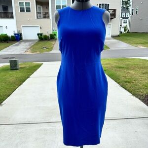 French Connection Chic Royal Blue Sleeveless Midi Dress